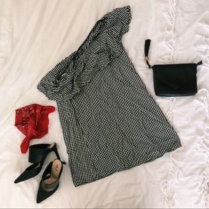 Rue 21 One-Shoulder Gingham Mini-Dress